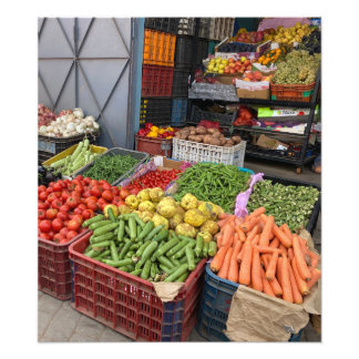 Fresh Vegetables at the Market -Marrakech, Morocco Photo Print