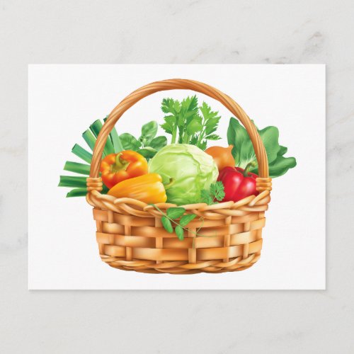 FRESH VEGETABLES BASKET POSTCARD