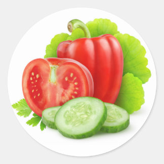 Fresh vegetables classic round sticker