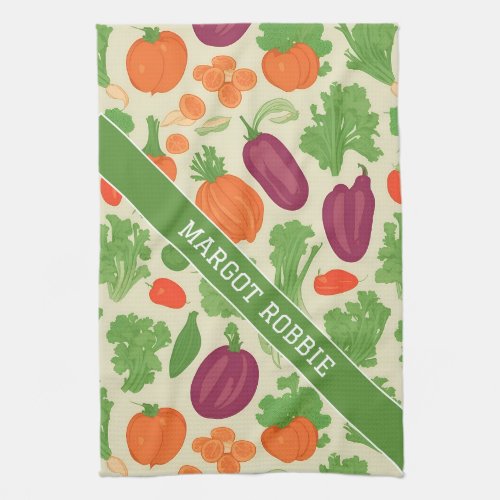Fresh Vegetables Floral Colorful Pattern Kitchen Towel