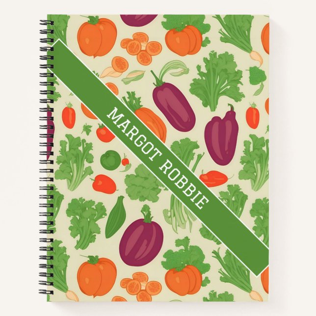 Fresh Vegetables Floral Colorful Pattern Notebook (Front)