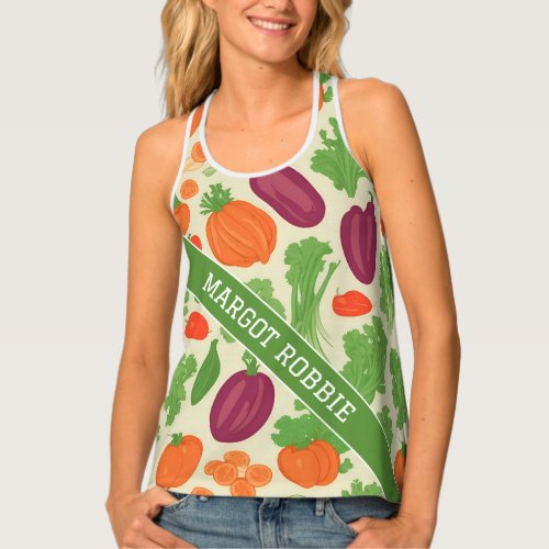 Fresh Vegetables Floral Colorful Pattern Tank Top