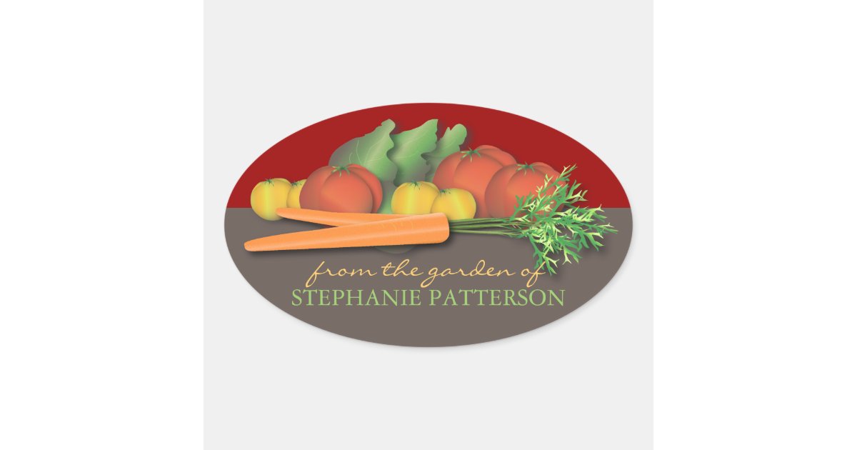 Fresh Vegetables From the Garden Label Sticker | Zazzle.com