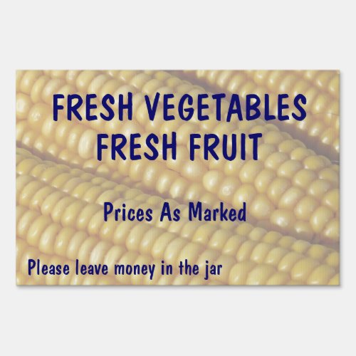 Fresh Vegetables Fruit Corn Farm Stand Lawn Sign