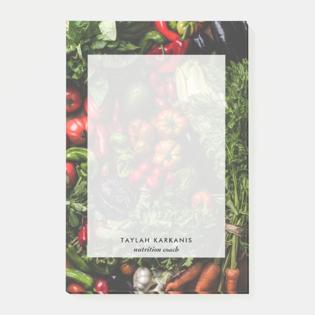 Fresh Vegetables Health Field Personalized Post-it Notes (Front)