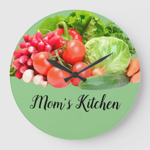 Fresh Vegetables Kitchen Clock For Mom