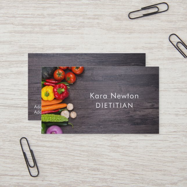 Fresh Vegetables Nutrition Coach Chef Catering Business Card (Front/Back In Situ)