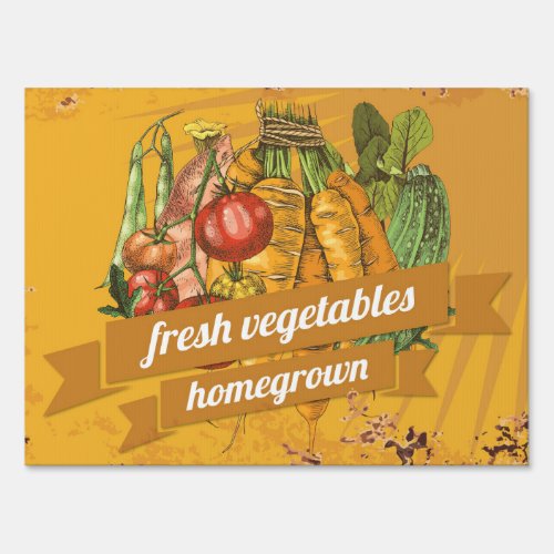 Fresh Vegetables Roadside Farm Stand Yard Sign