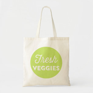 Fresh Veggies   Retro Typography Market Tote Bag