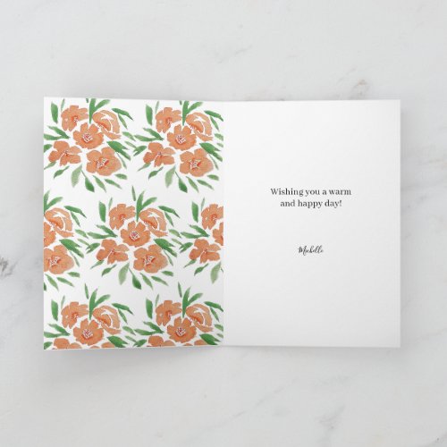 Fresh Vibrant Floral Watercolor Pattern Card