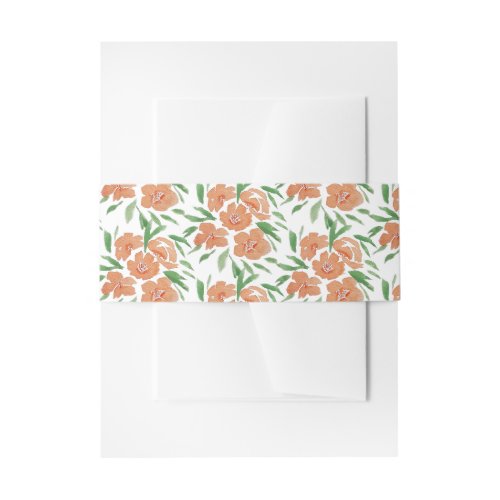 Fresh Vibrant Floral Watercolor Pattern Invitation Belly Band