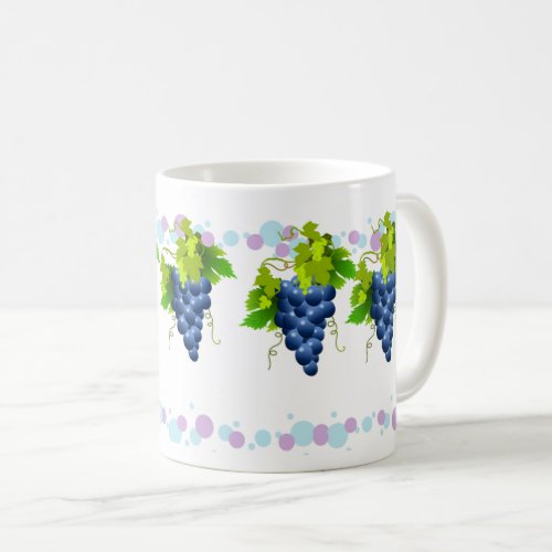 Fresh Vineyard Blue and Green Grape Fruit Coffee Mug