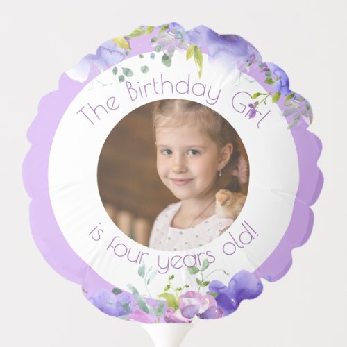 Fresh Violet  Unicorn Birthday Party Decor Photo Balloon