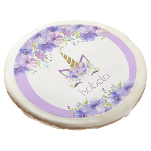 Fresh Violet  Unicorn Girls Birthday Party  Sugar Cookie