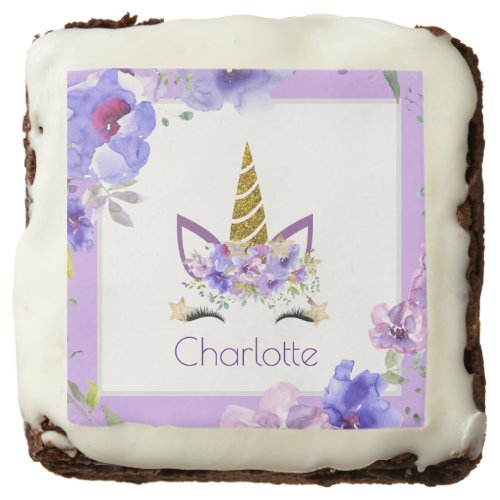 Fresh Violets  Unicorn Birthday Party Kids Treats Brownie