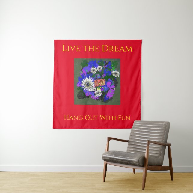 Fresh Vivid Colorful Fun Happy Tapestry (In Situ)