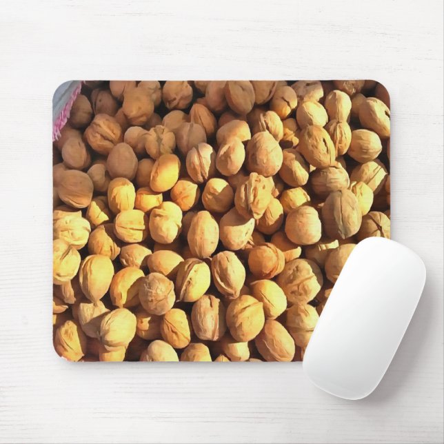 Fresh Walnuts Hyperrealistic Painting Mouse Pad (With Mouse)