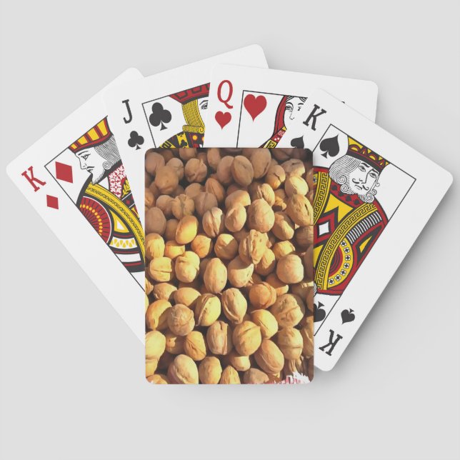 Fresh Walnuts Hyperrealistic Painting Poker Cards (Back)