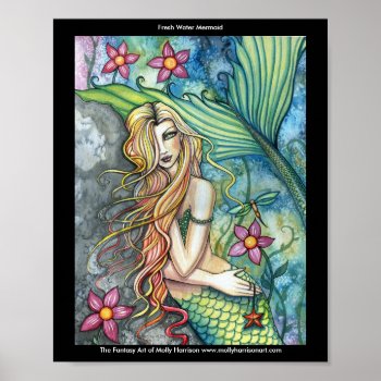Fresh Water Mermaid Large Poster by robmolily at Zazzle