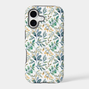 Fresh Watercolor Green and Yellow Leaf Pattern iPhone 17 Case