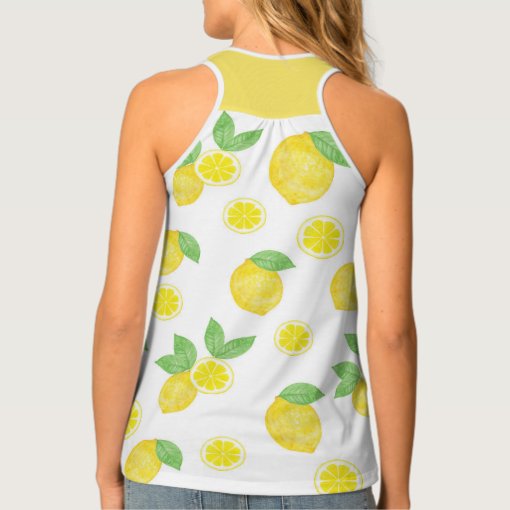 Fresh watercolor Lemon citrus Tank Top | Zazzle