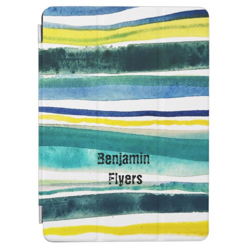 Fresh watercolor painted stripes iPad air cover