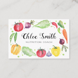 Fresh Watercolor Vegetables Business Card