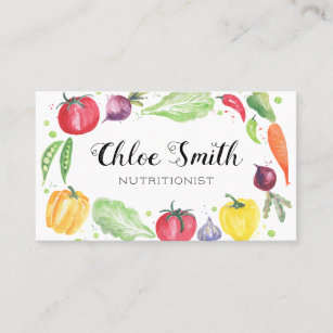 Fresh Watercolor Vegetables Business Card