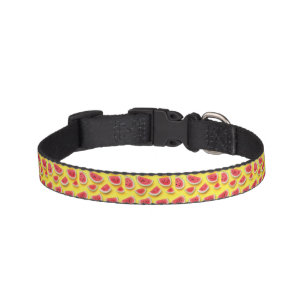 Fresh Watermelon Slices Pattern on Yellow Pet Collar