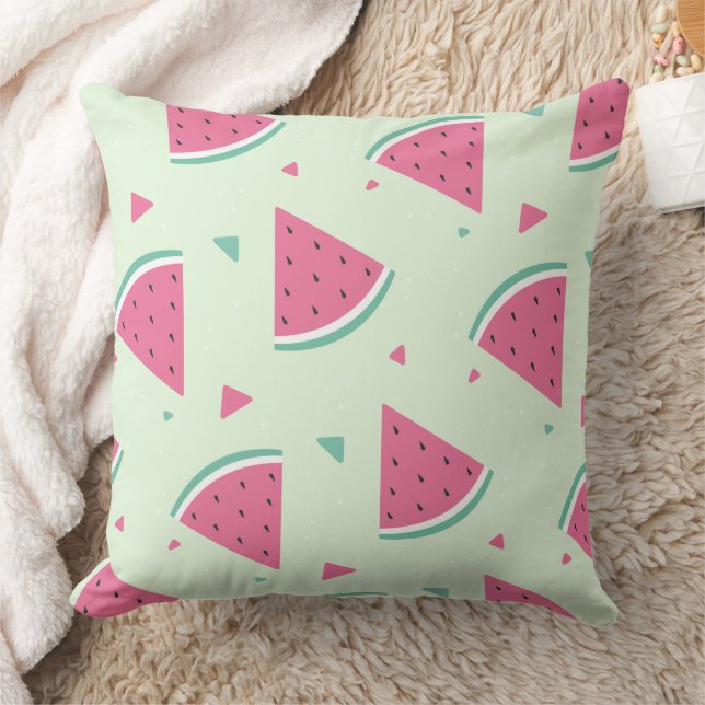 Fresh Watermelon Slices Pattern Throw Pillow (Blanket)