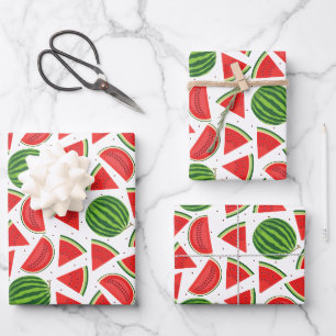 Fresh Watermelon Slices Pattern Wrapping Paper Sheets