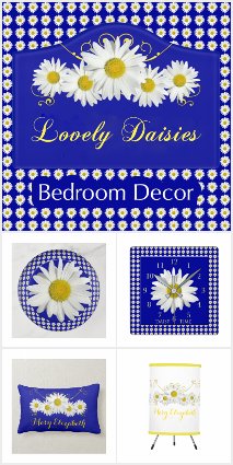Fresh White Daisy Bedroom Decor