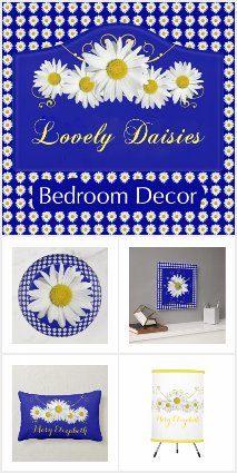 Fresh White Daisy Bedroom Decor