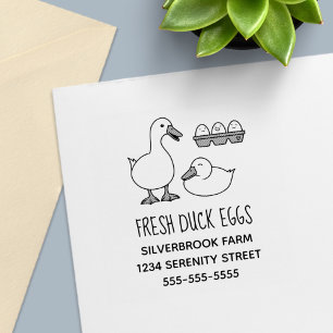 Fresh White Duck Eggs Farm Address Self-inking Stamp