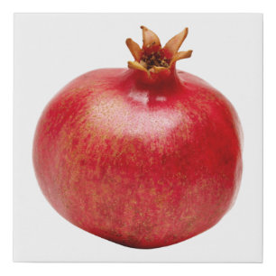 Fresh Whole Red Pomegranate Fruit Healthy Food Art Faux Canvas Print