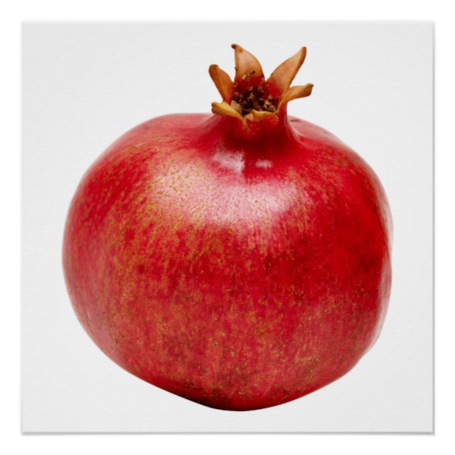 Fresh Whole Red Pomegranate Fruit Healthy Food Art Poster (Front)