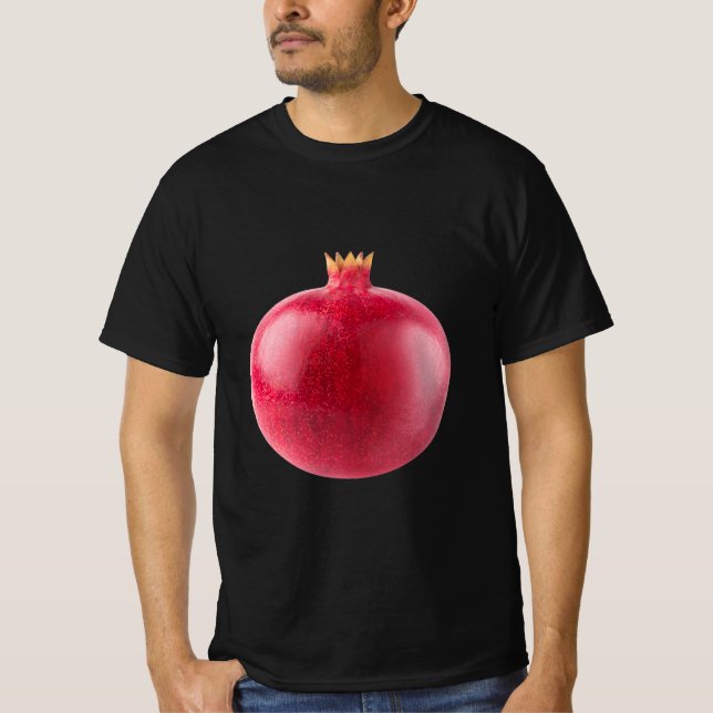Fresh Whole Red Pomegranate Fruit Healthy Food Art T-Shirt (Front)