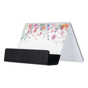 Fresh Wildflowers Desk Business Card Holder