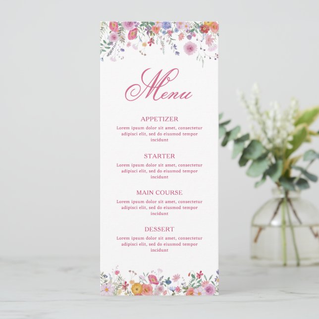 Fresh Wildflowers Menu (Standing Front)