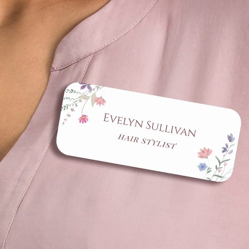 Fresh wildflowers name tag