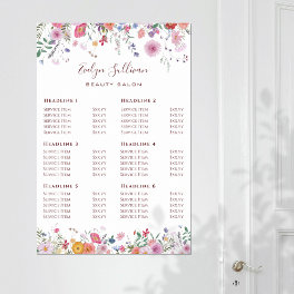 Fresh Wildflowers Price List Poster