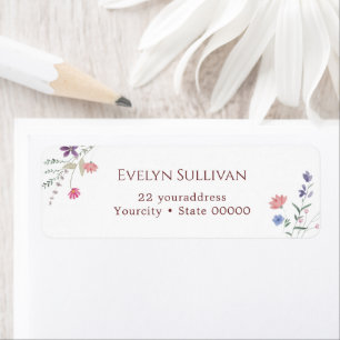 Fresh wildflowers return address label