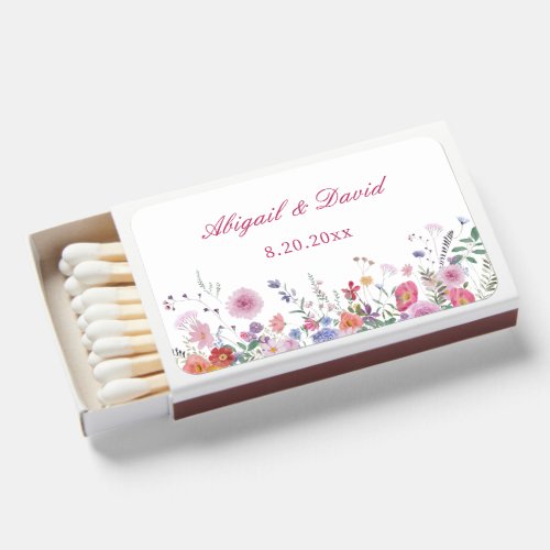 Fresh Wildflowers Wedding Matchboxes
