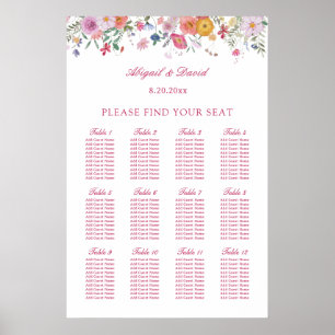 Fresh Wildflowers Wedding Seating Chart