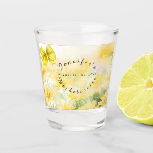 Fresh Yellow Field Flowers Bachelorette Party Shot Glass