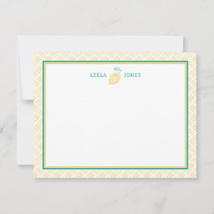 Fresh Yellow & Green Citrus Lemon Note Card