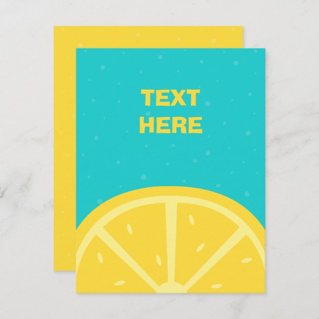 Fresh yellow lemon  holiday card (Front/Back)