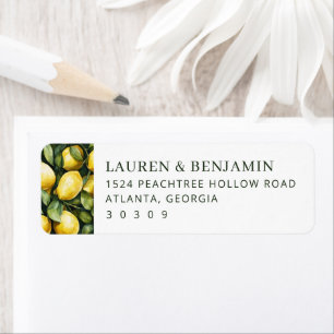 Fresh Yellow Lemon Illustration Label