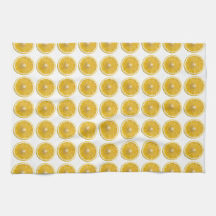 Fresh Yellow Lemon Slice Citrus Pattern Kitchen Towel