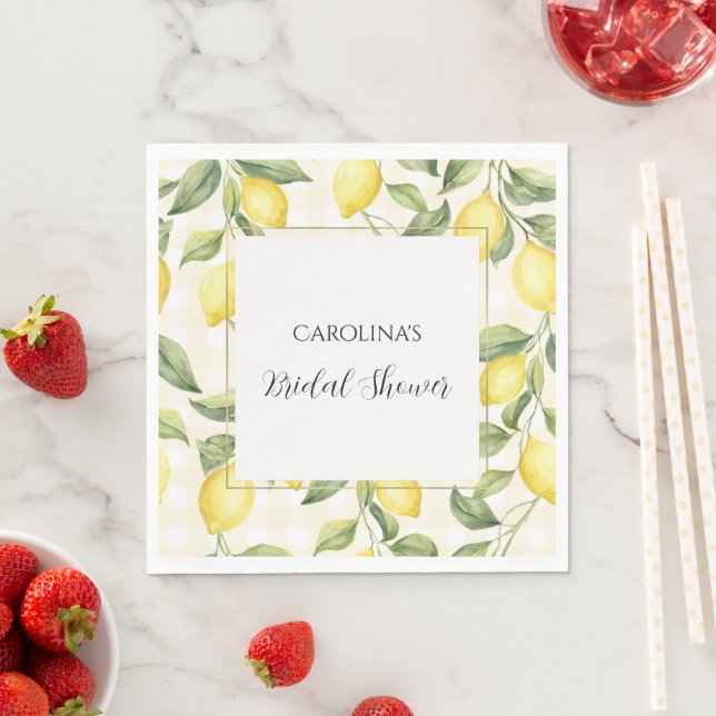 Fresh Yellow Lemons Bridal Shower   Napkins (Insitu)